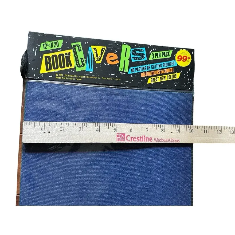Vintage 1992 Book Covers Lot School Textbook Retro 90s Plastic Protectors Gen X‎